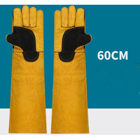 Guantes de adiestramiento para animales - Resistentes a puñaladas para adiestradores de perros y veterinarios - Guantes de protección para gatos, serpientes y loros agresivos - 60 cm