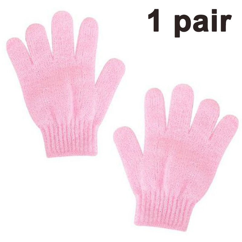 

Guantes de baño exfoliantes de doble textura para ducha, spa, masajes y exfoliantes corporales, removedor de células de piel muerta, guantes con