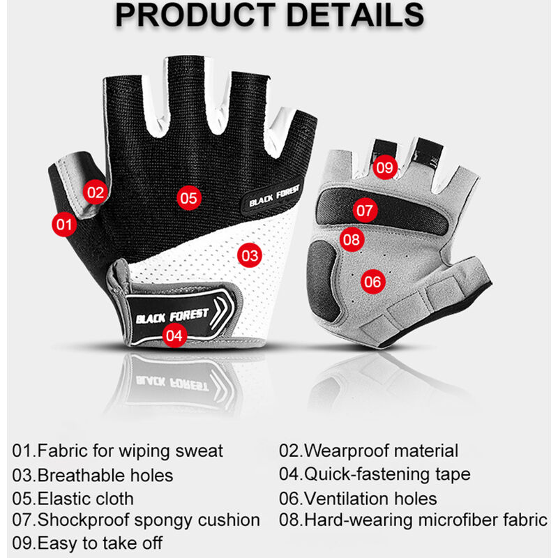 

Guantes de ciclismo al aire libre, manopla de escalada transpirable,Negro, XL