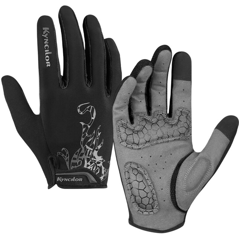 

Guantes de ciclismo Hombres Mujeres Pantalla tactil acolchada Guantes transpirables absorbentes de sudor para senderismo Escalada, Negro, Medio