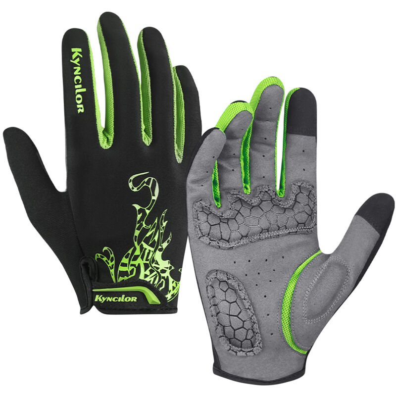 

Guantes de ciclismo Hombres Mujeres Pantalla tactil acolchada Guantes transpirables absorbentes de sudor para senderismo Escalada, Verde, extragrande