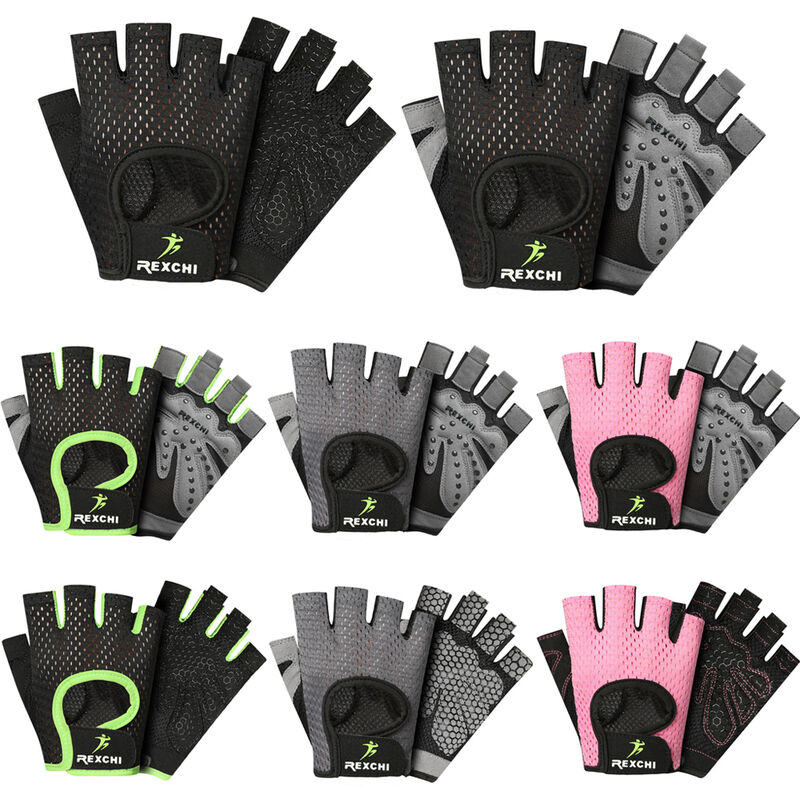 

Guantes de ciclismo para hombre y mujer, medio dedo, transpirables, resistentes al desgaste, antideslizantes, para levantamiento de pesas, escalada,