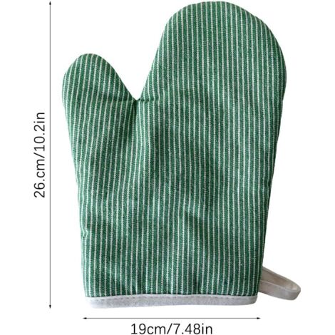 Guantes de cocina, 1 par, 19x26cm, protegen las manos de altas temperaturas, gruesos y resistentes, guantes de cocina y repostería (verdes).