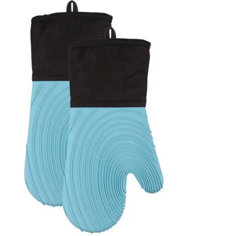 Guantes de cocina, guantes resistentes al calor, manoplas para horno, guantes para horno, resistentes al calor (azul cielo)
