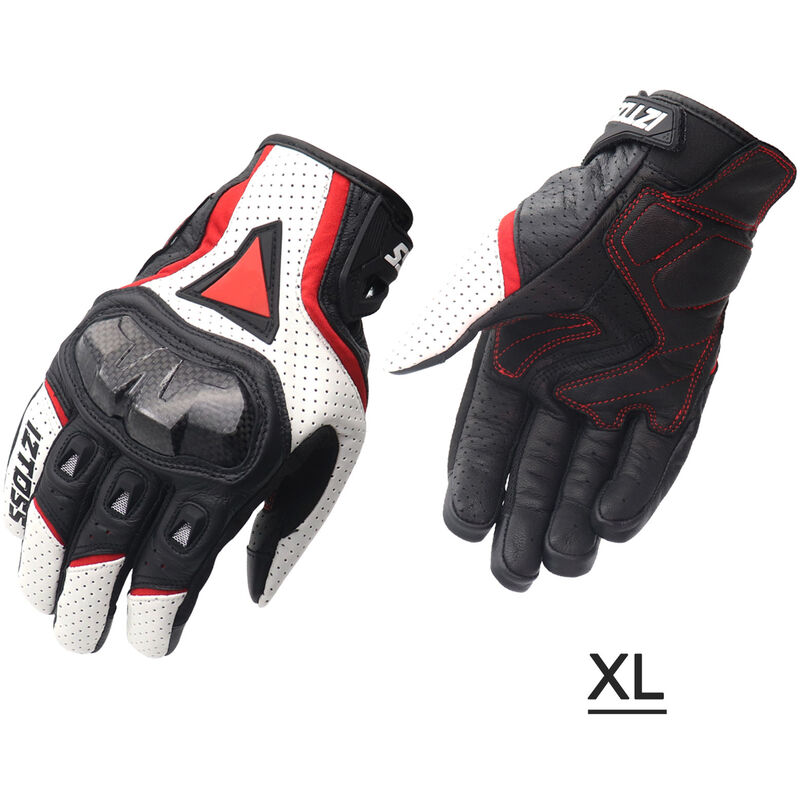 

Guantes de cuero de vaca piel de oveja suave de fibra de carbono guantes de montar para montar en bicicleta, motocicleta, actividades al aire