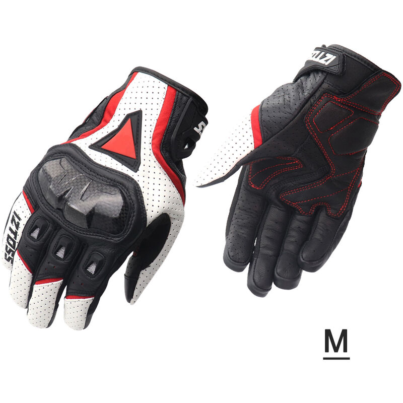 

Guantes de cuero de vaca piel de oveja suave de fibra de carbono guantes de montar para montar en bicicleta, motocicleta, actividades al aire