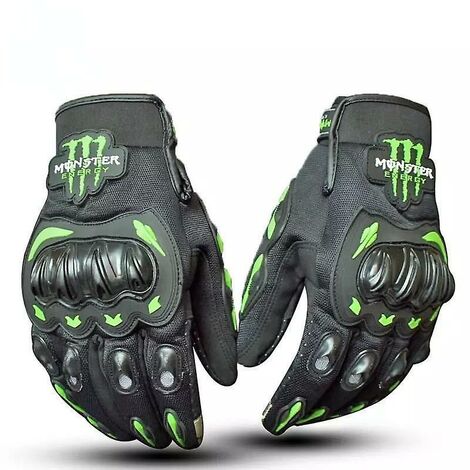 Guantes de dedo completo de motocicleta transpirable Monster Energy Guantes de conducción de motocicleta de carreras todoterreno - M