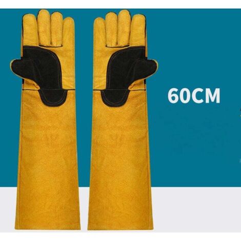 Guantes de entrenamiento para mascotas - Resistentes a puñaladas para entrenadores de perros y veterinarios - Guantes de protección para gatos agresivos, serpientes y loros - 60 cm