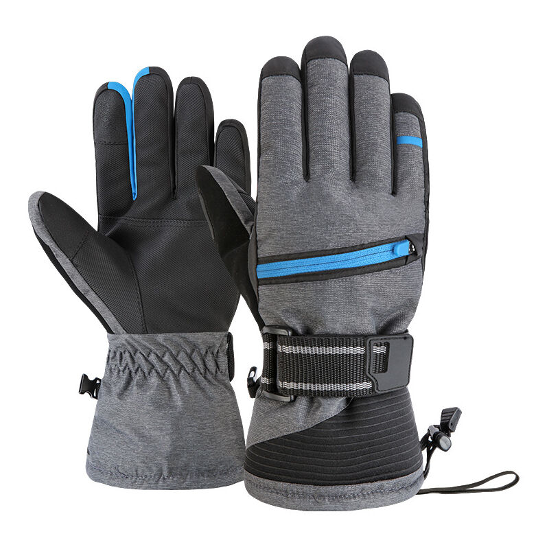 

Guantes de esquí y nieve impermeables para hombres y mujeres Guantes de esquí cálidos con pantalla táctil de doble tablero