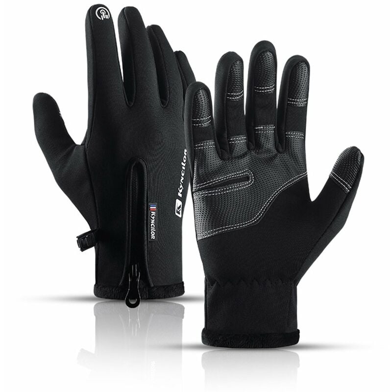 

Guantes de esqui de invierno Guantes de snowboard con pantalla tactil Guantes calidos de invierno Guantes calidos para hombres y mujeres,Negro, XL