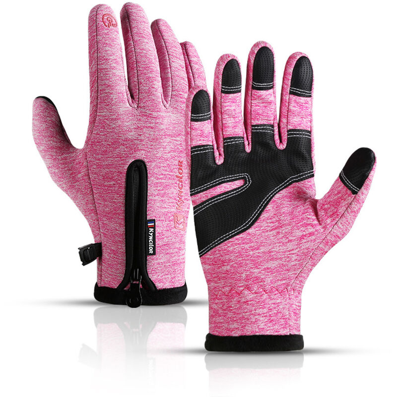 

Guantes de esqui de invierno Guantes de snowboard con pantalla tactil Guantes calidos de invierno Guantes calidos para hombres y mujeres, Rosa, S