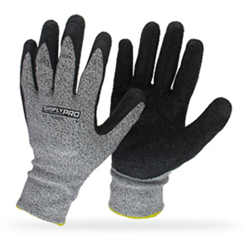 Guantes de fibra de vidrio y spandex recubiertos de látex con propiedades anti-vibración. Talla 10/L. Normas CE EN420 y EN388 - 3543.