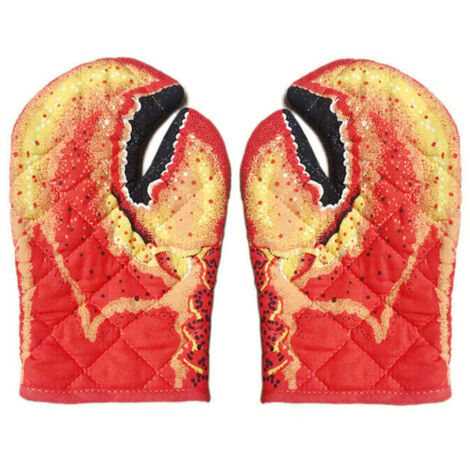 Guantes de horno de algodón doble KZQ, anticalor, antideslizantes, para barbacoa, pizza y repostería.