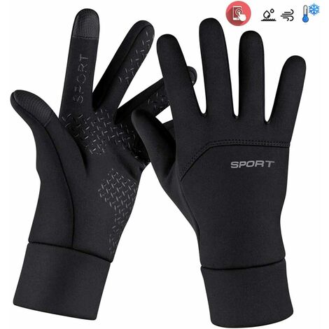 Guantes de invierno con pantalla táctil calefactable LITZEE, guantes de ciclismo reflectantes para hombres y mujeres, guantes deportivos antideslizantes para motociclismo (XL)