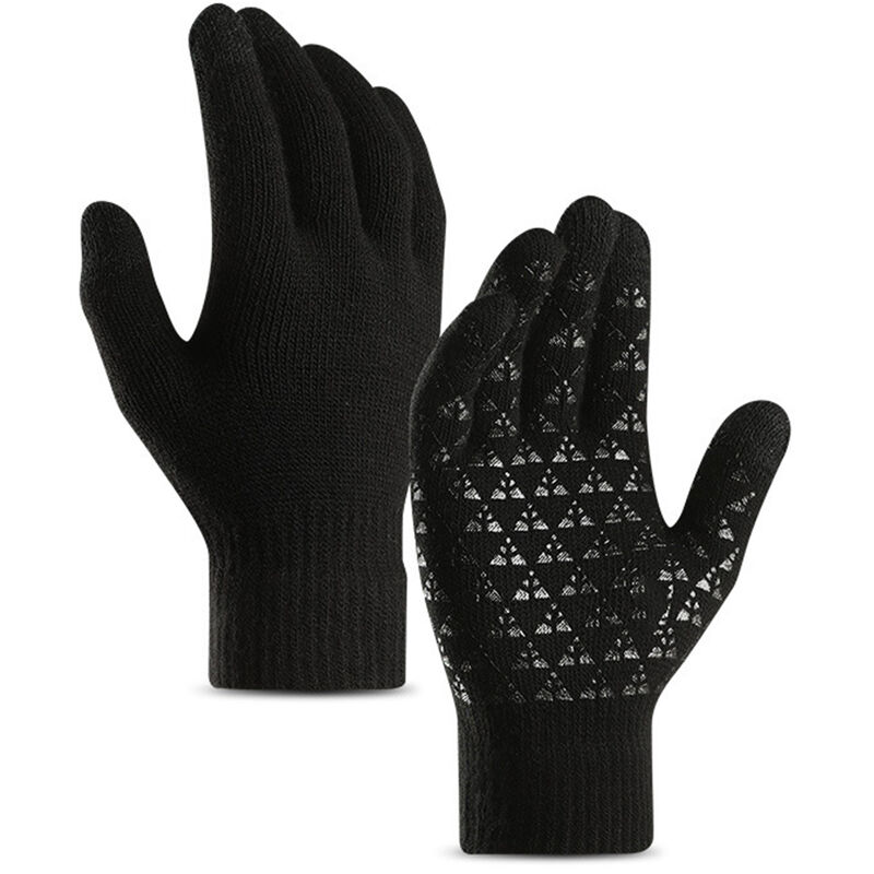 

Guantes de invierno para hombres y mujeres, pantalla tactil, gel de silicona antideslizante, puno elastico, tejido suave termico, material