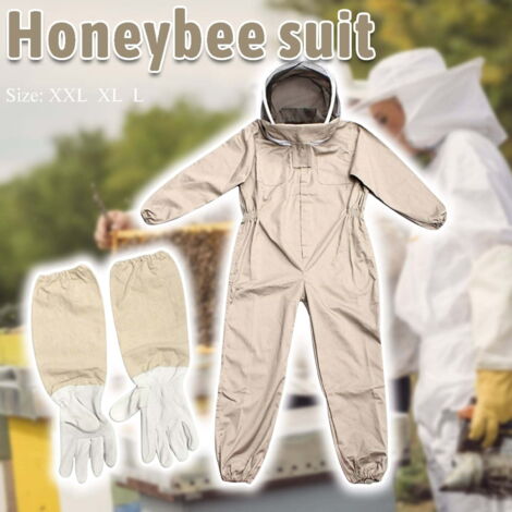 Guantes de invierno profesionales de algodón para apicultor, traje de apicultura de cuerpo entero con capucha (talla XL)
