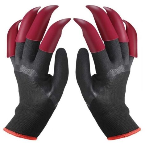 Guantes de jardinería con garras, guantes de jardinería impermeables para cavar una plantación, guantes de trabajo agrícola con
