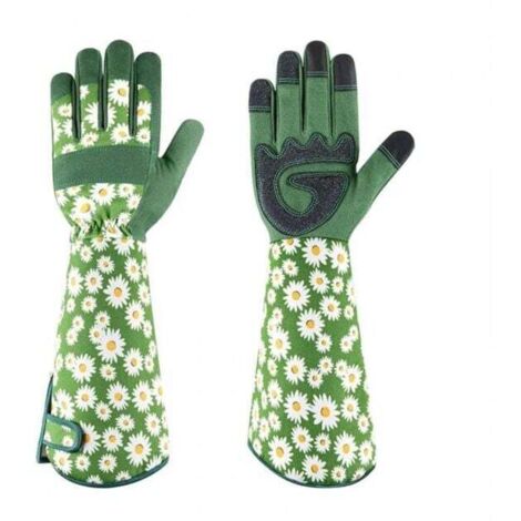 Guantes de jardinería de manga larga para poda de rosas para hombres y mujeres, guantes de trabajo de cuero antideslizantes para jardinería al aire libre, cómodos y transpirables (M)
