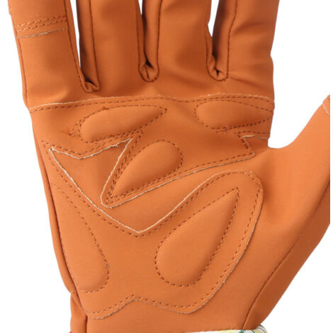 Guantes de jardinería de manga larga: protección para las manos en jardinería, corte y poda. Par de guantes de piel y Dacron, talla 42 cm.