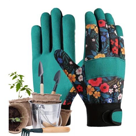 Guantes de jardinería, manoplas de trabajo resistentes al desgaste y a las perforaciones con agarre seguro, protección para las manos en exteriores para cavar, podar, plantar, trabajar en el jardín, r
