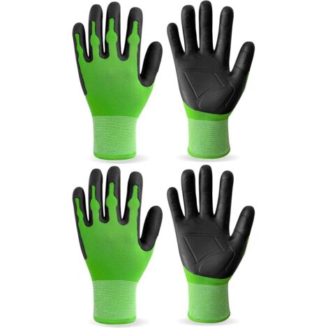 Guantes de jardinería para hombre y mujer, nuevos y duraderos, recubiertos de TPE para jardín, trabajos de protección en interiores y exteriores, 2 pares