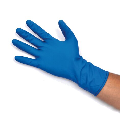 Guantes de látex desechables sin polvo de alto riesgo de Gardening Doc -  - Azul