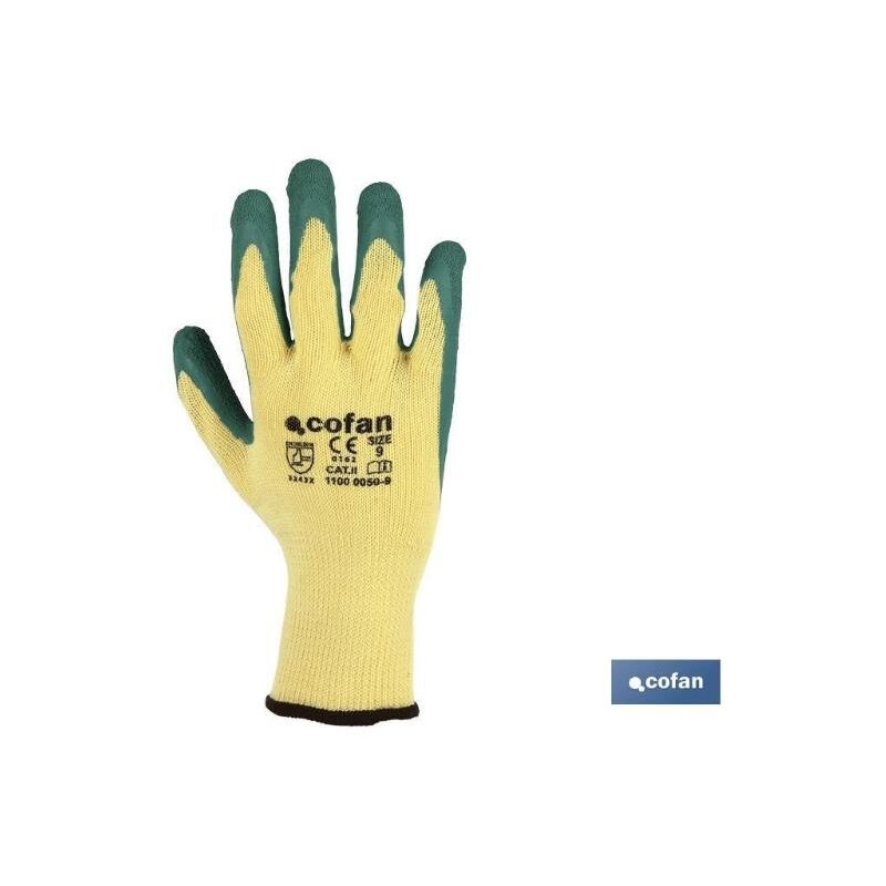 

Guantes de Látex Rugoso con Soporte de Punto | Verde - T-10 (12 pares)