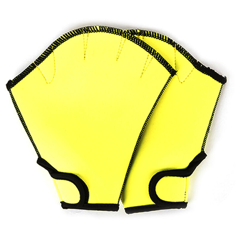 

Guantes de natacion palmeados, palas de mano para buceo resistente al agua, para entrenamiento de buceo y natacion,Amarillo, S