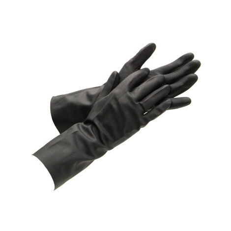 Guantes de neopreno negros ideales para el contacto con ácidos y detergentes metalurgia y mecánica 8 (12 pares)