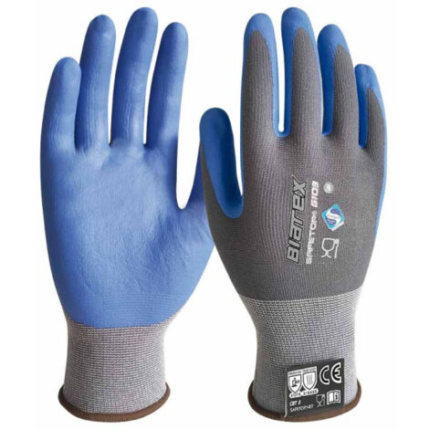 Guantes de nitrilo azul BIATEX alimentario y anticalórico Pack de 12 unidades SAFETOP 6