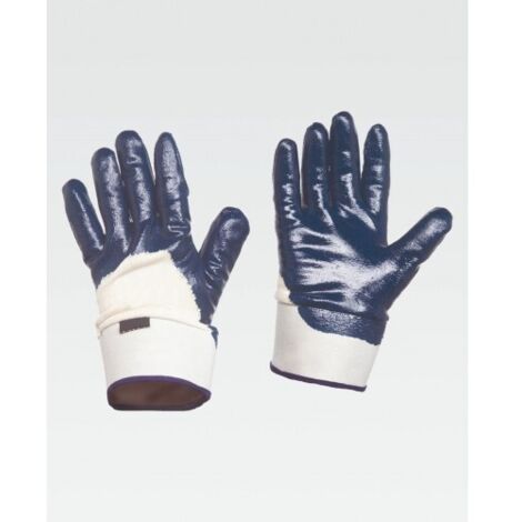 Guantes de nitrilo con puño de protección WORKTEAM G4401 8 Azulina
