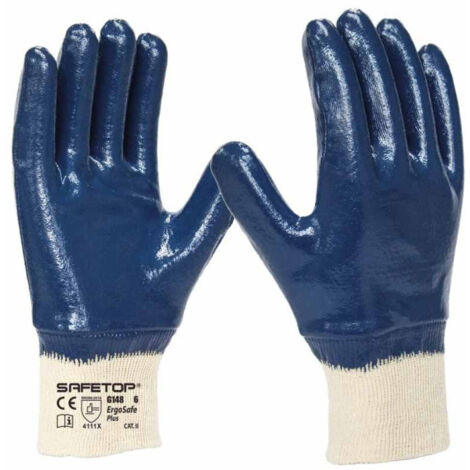 Guantes de nitrilo en azul recubierto SAFETOP Ergosafe plus 8