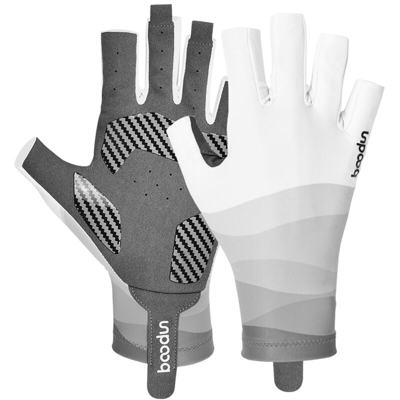 

Boodun - Guantes de pesca, proteccion solar antideslizante, guantes de medio dedo, guantes deportivos super elasticos para ciclismo al aire libre,