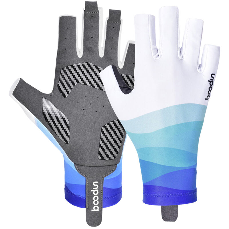 

Boodun - Guantes de pesca, proteccion solar antideslizante, guantes de medio dedo, guantes deportivos super elasticos para ciclismo al aire libre,