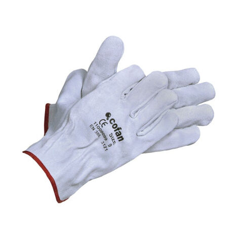 Guantes de piel de serraje gris Protección y seguridad T-10 (12 pares)