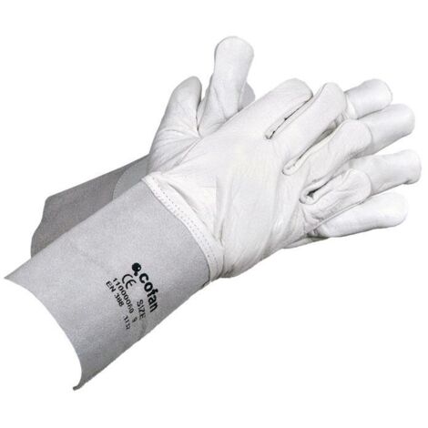 Guantes de Piel Flor Vacuno con Manguitos 13 cm