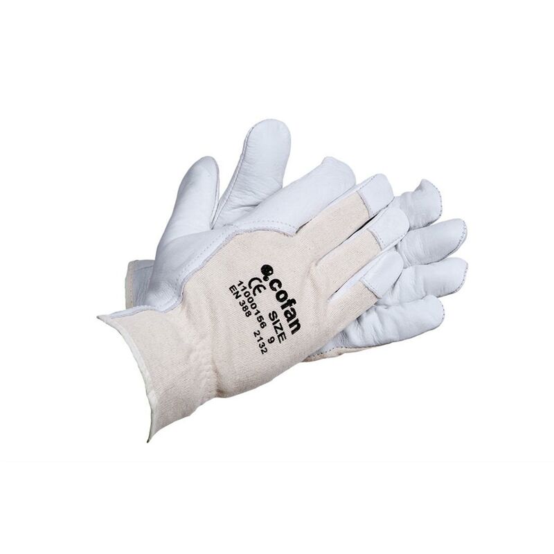 

Cofan - Guantes de Piel Flor Vacuno y Dorso Tela Talla:T-10 Bolsa de 12 pares