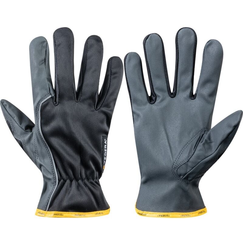 9100 Tegera Palm-side Coated Black/Grey Gloves - Size 9 - Ejendals