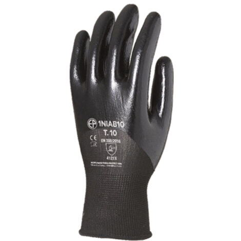 Guantes de precisión de nitrilo negro, la pareja T 09