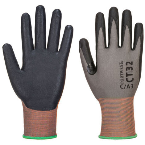 Guantes de protección anti-corte CT300 MR18 sin fibra de vidrio ni acero CT32 L Gris/Negro