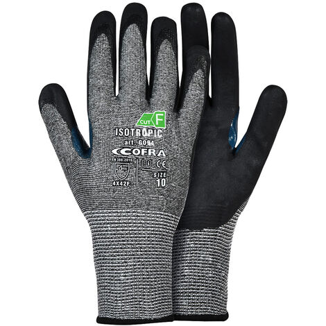 Guantes de protección Cofra Isotropic anticorte - 10 (XL) - Negro / gris