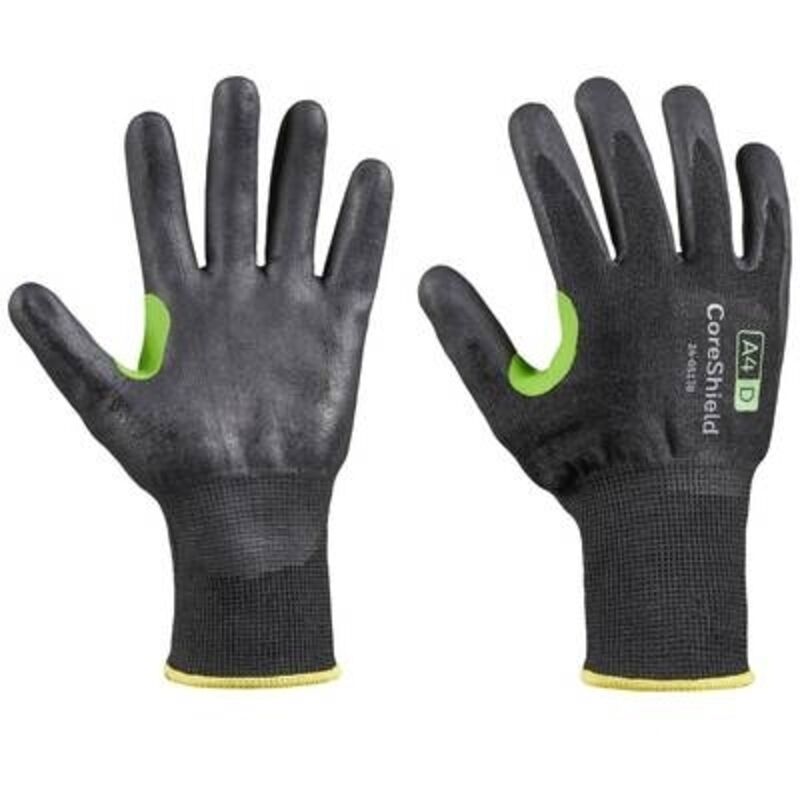 

Guantes de protección contra cortes CoreShield 13G A4 / D tamaño 9 negro EN 388 PSA II 10 PA (Por 10)