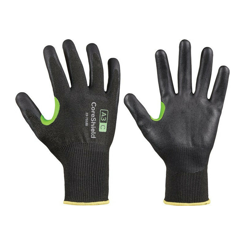 

Guantes de protección contra cortes CoreShield 18G A3 / C talla 10 negro EN 388 PSA II 10 PA (Por 10)