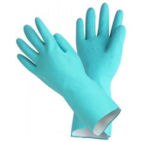 Guantes de protección de nitrilo verde Azul 10