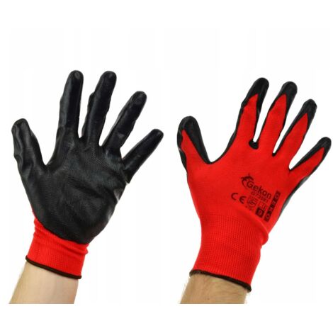 Guantes de protección GEKO talla 9 /Nitrilo ROJO/