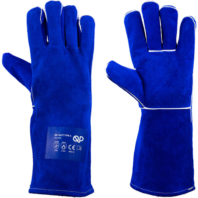 Guantes de protección para soldadores de cuero bovino y poliuretano Talla única QUICK PLOMBERIE