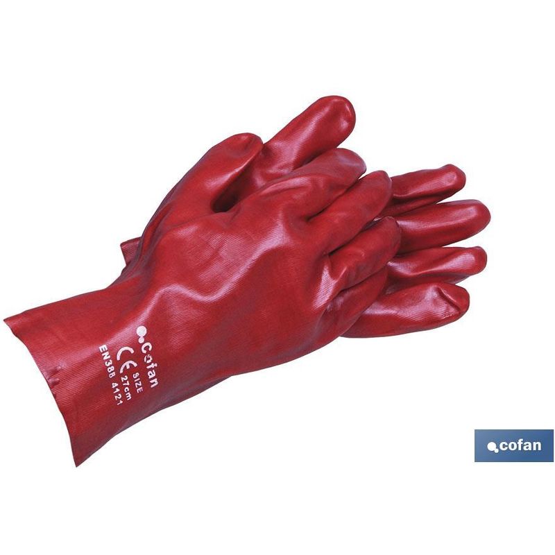 

GUANTE PVC ESTANCO ROJO DE 35 Cms.