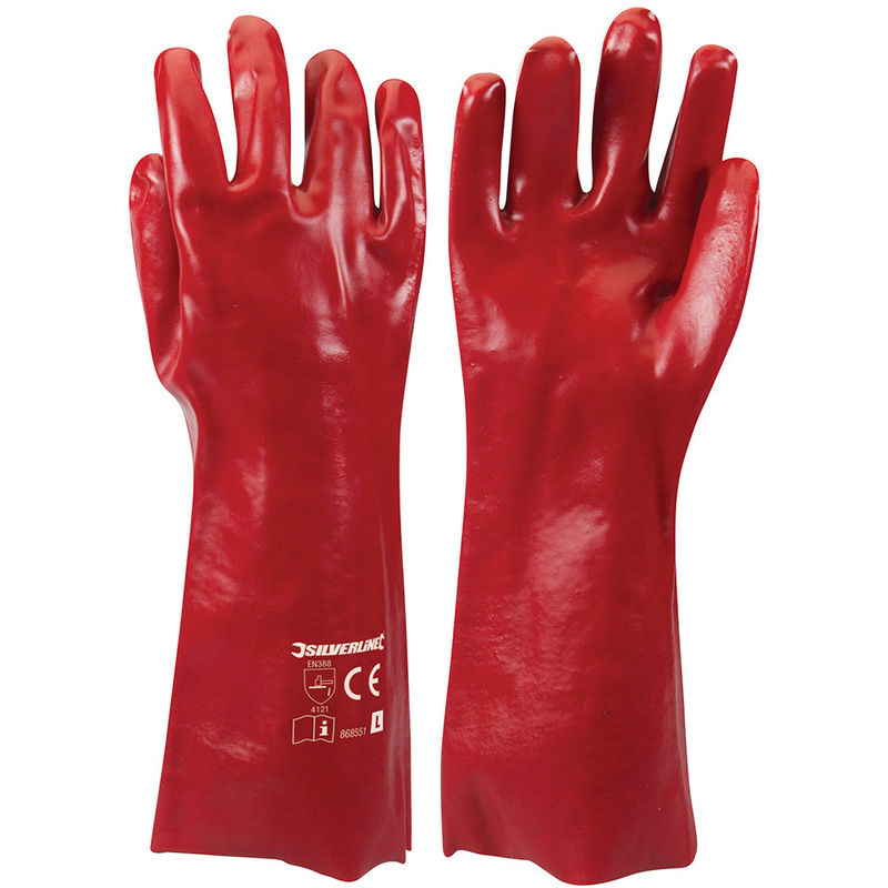 

Silverline - Guantes de PVC color rojo L 10 - NEOFERR..