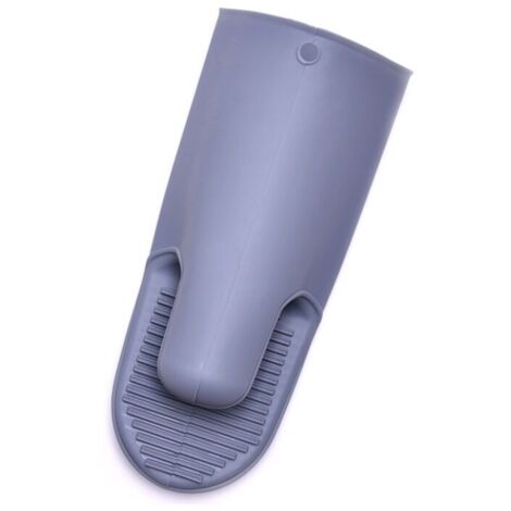 Guantes de silicona para horno resistentes al calor, antideslizantes, impermeables, gruesos y extra largos, para cocinar y asar (grises).