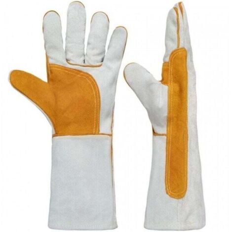 Guantes de soldadura largos, protección para soldadura, aislamiento térmico, resistentes al desgaste, 36 cm
